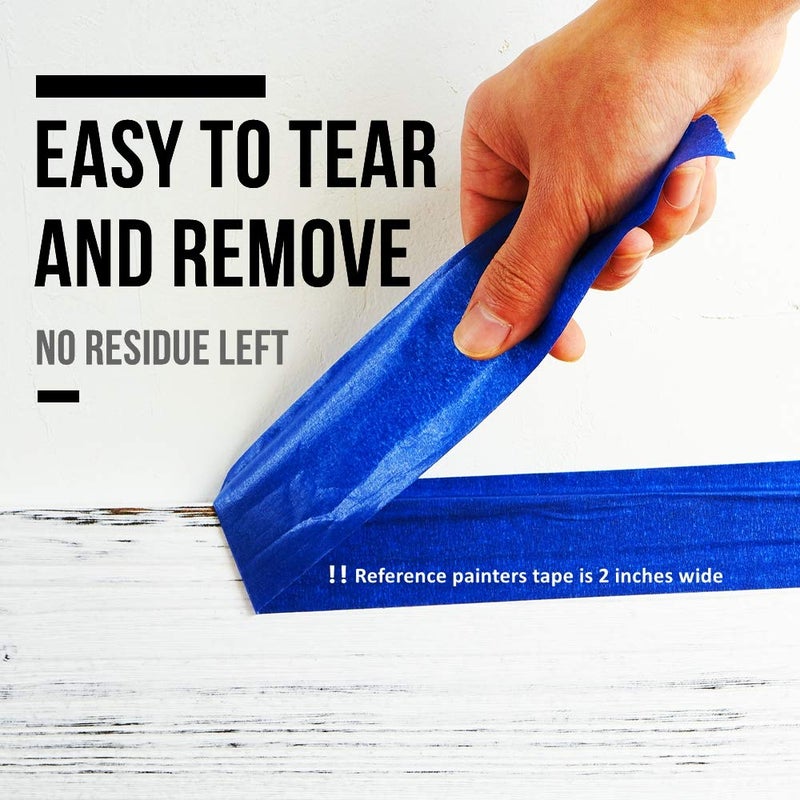 Lichamp Blue Painters Tape 2 inches Wide, Bulk 4 Pack Original Blue Masking Tape, 1.95 inch x 55 Yards x 4 Rolls (220 Total Yards) - Image 4